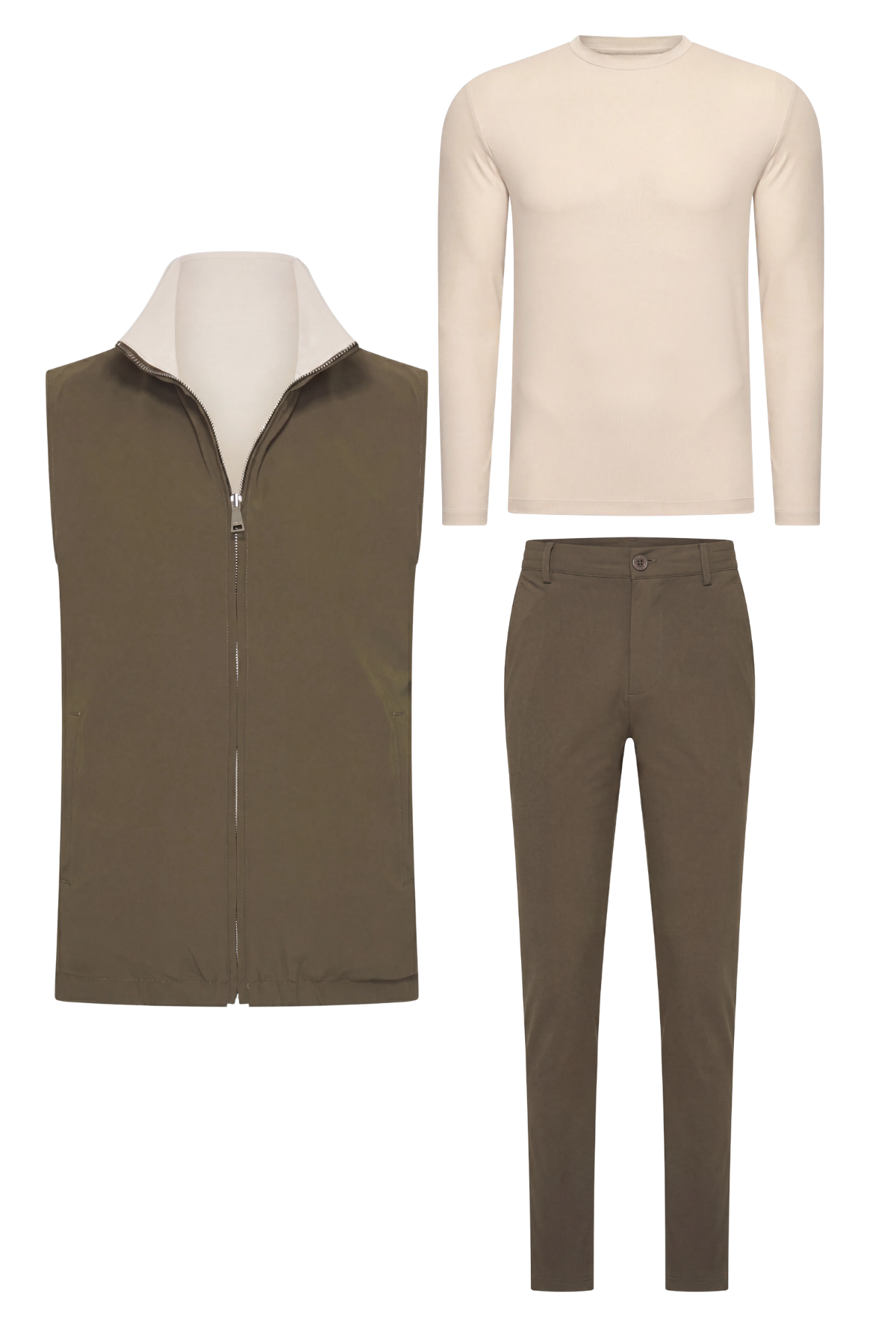 MAISON REVERSIBLE OLIVE PEARL SET (LONG-SLEEVE T-SHIRT)