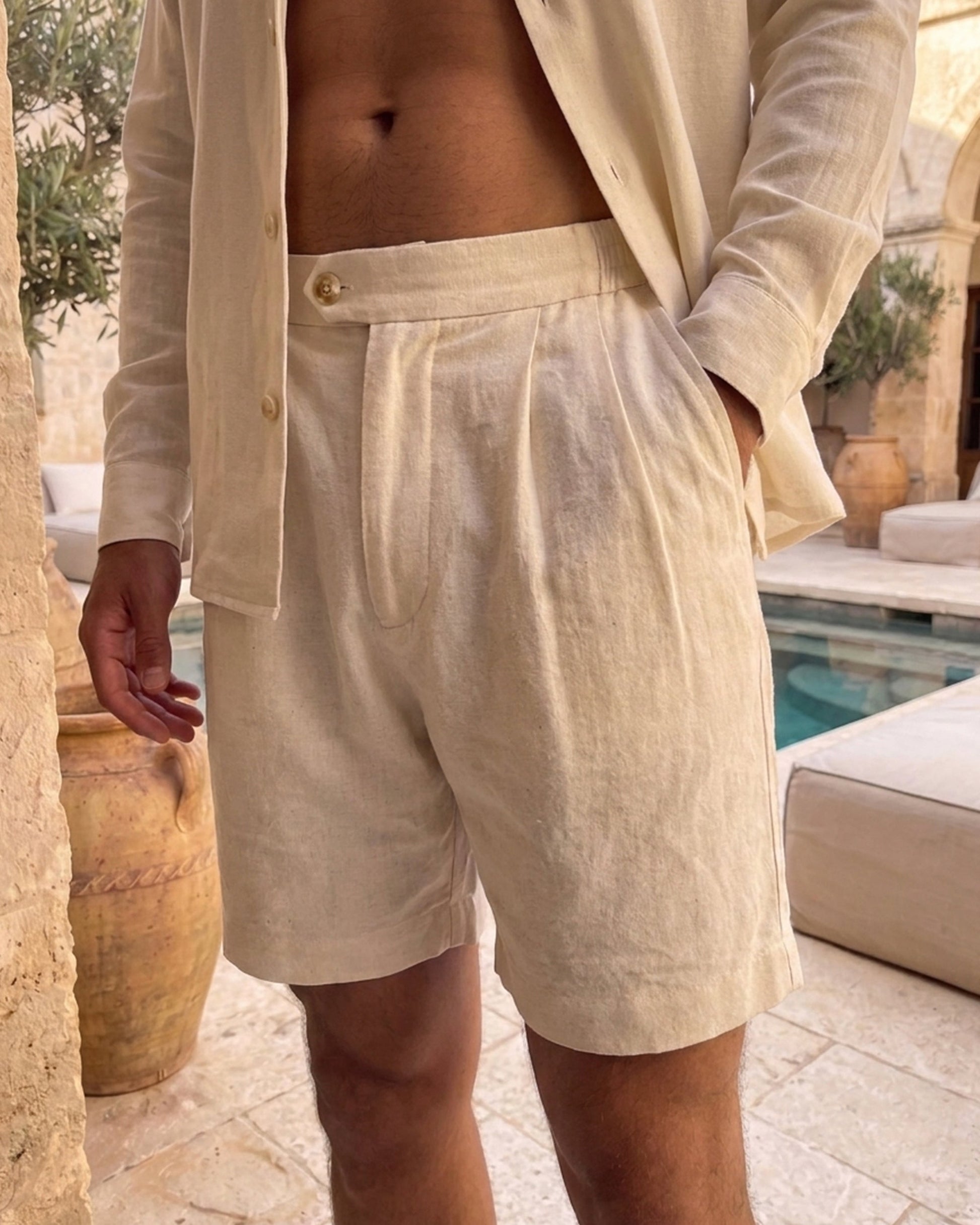 Liora Linen Shorts - Birch